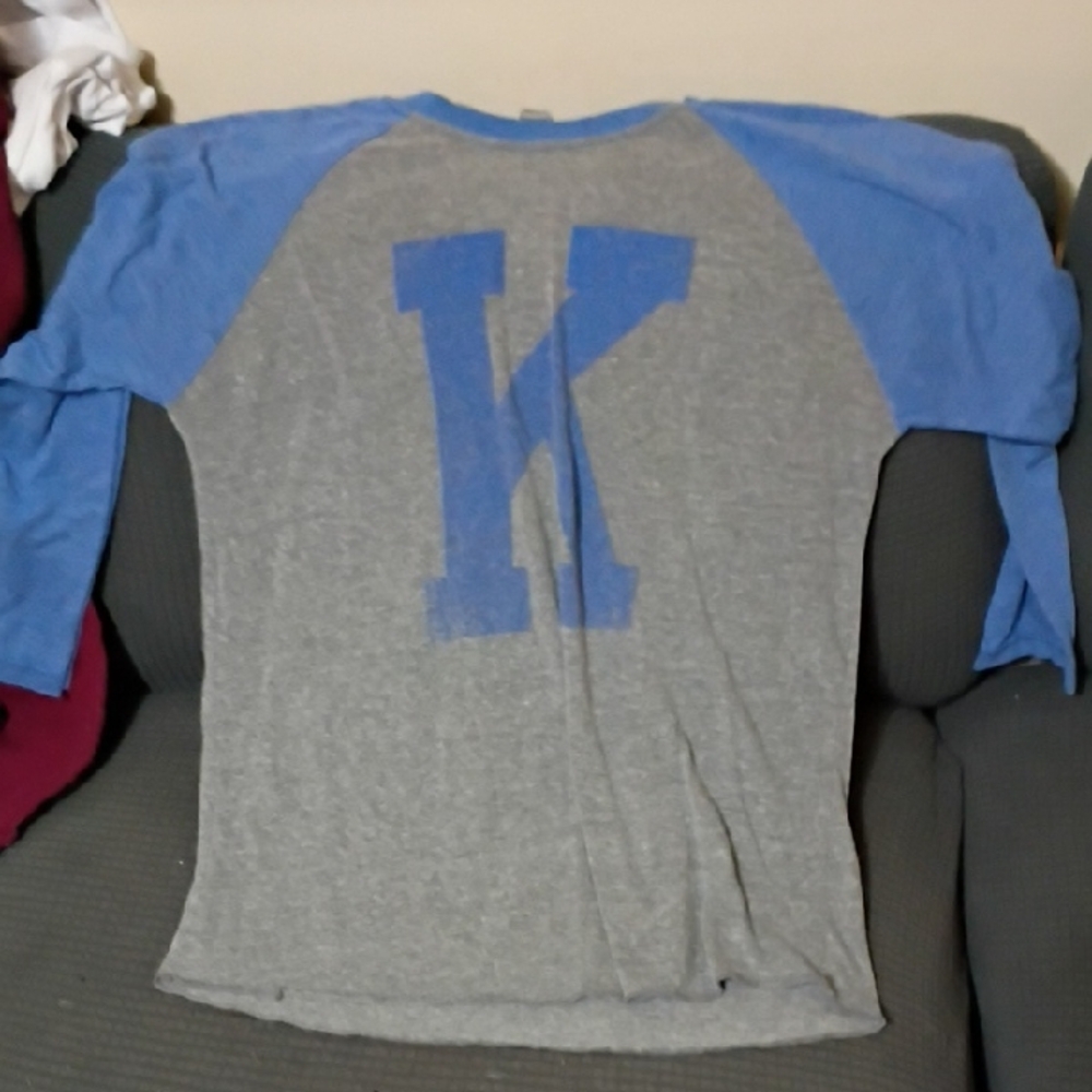 Source Unknown Blue and Gray Raglan Camisole